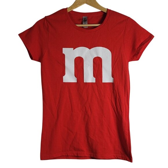 M&M Halloween Costume T Shirt Red Small Short Sleeve Crew Neck Candy Gildan - Picture 1 of 7